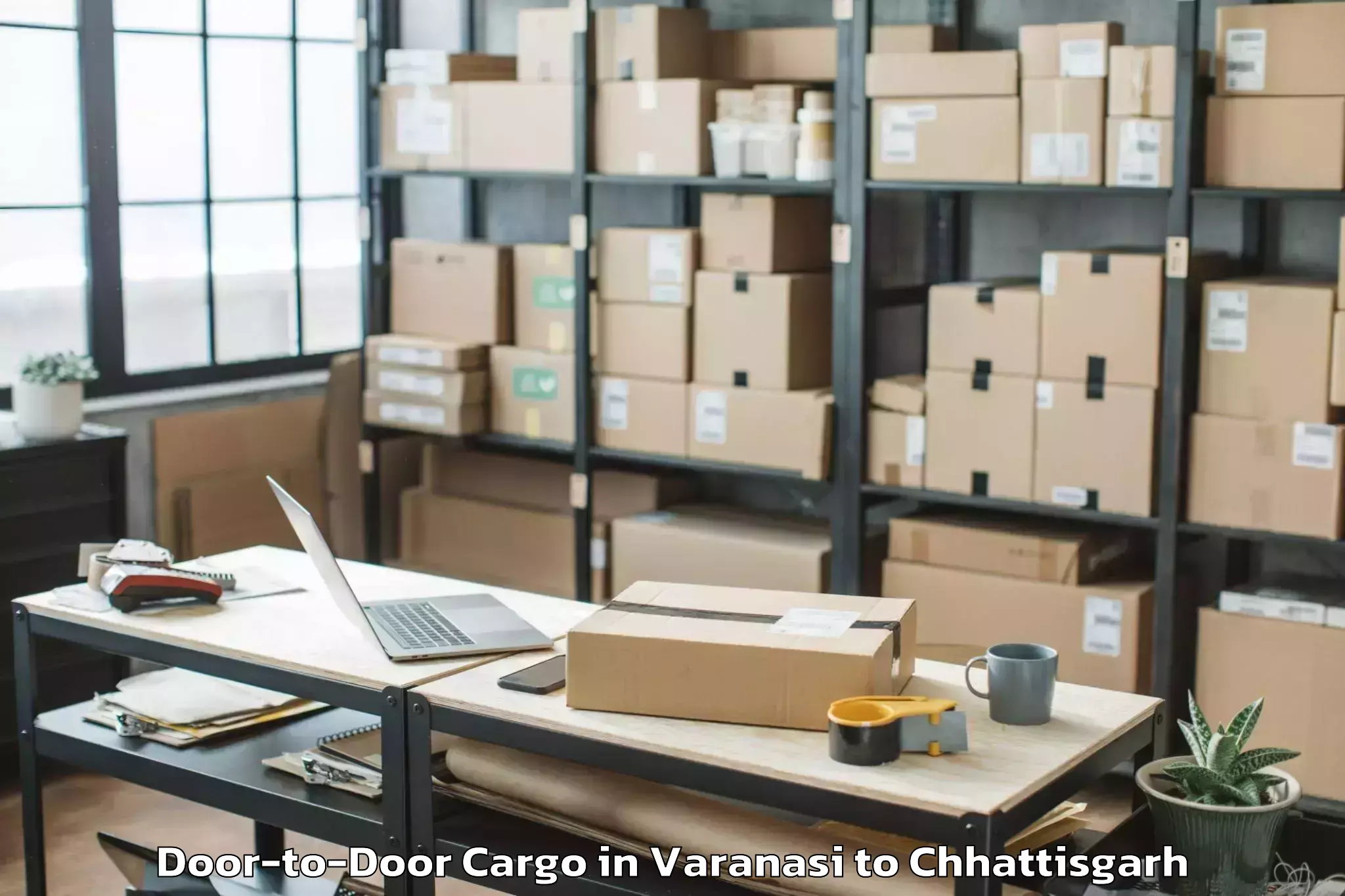 Book Varanasi to Iit Bhilai Door To Door Cargo Online